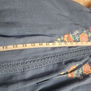 Embroidered Blue Blouse